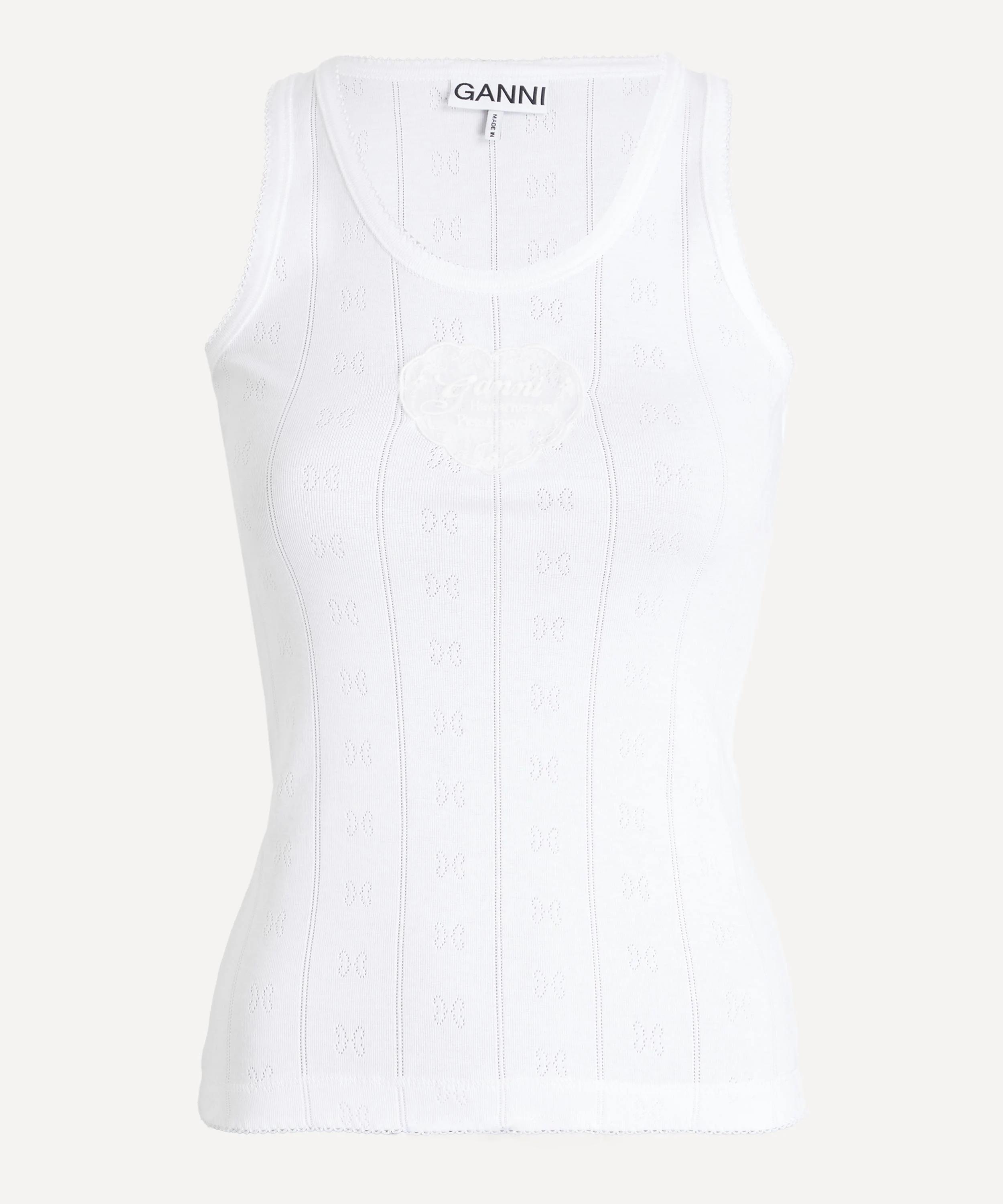 Pointelle Knit Tank Top - 1