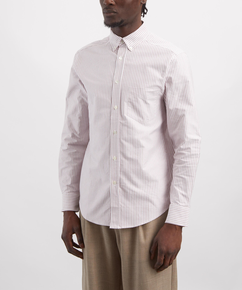 Portuguese Flannel Belavista Stripe Shirt in Bordeaux outlook