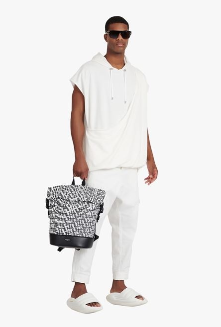 White cotton hooded sweatshirt - 2
