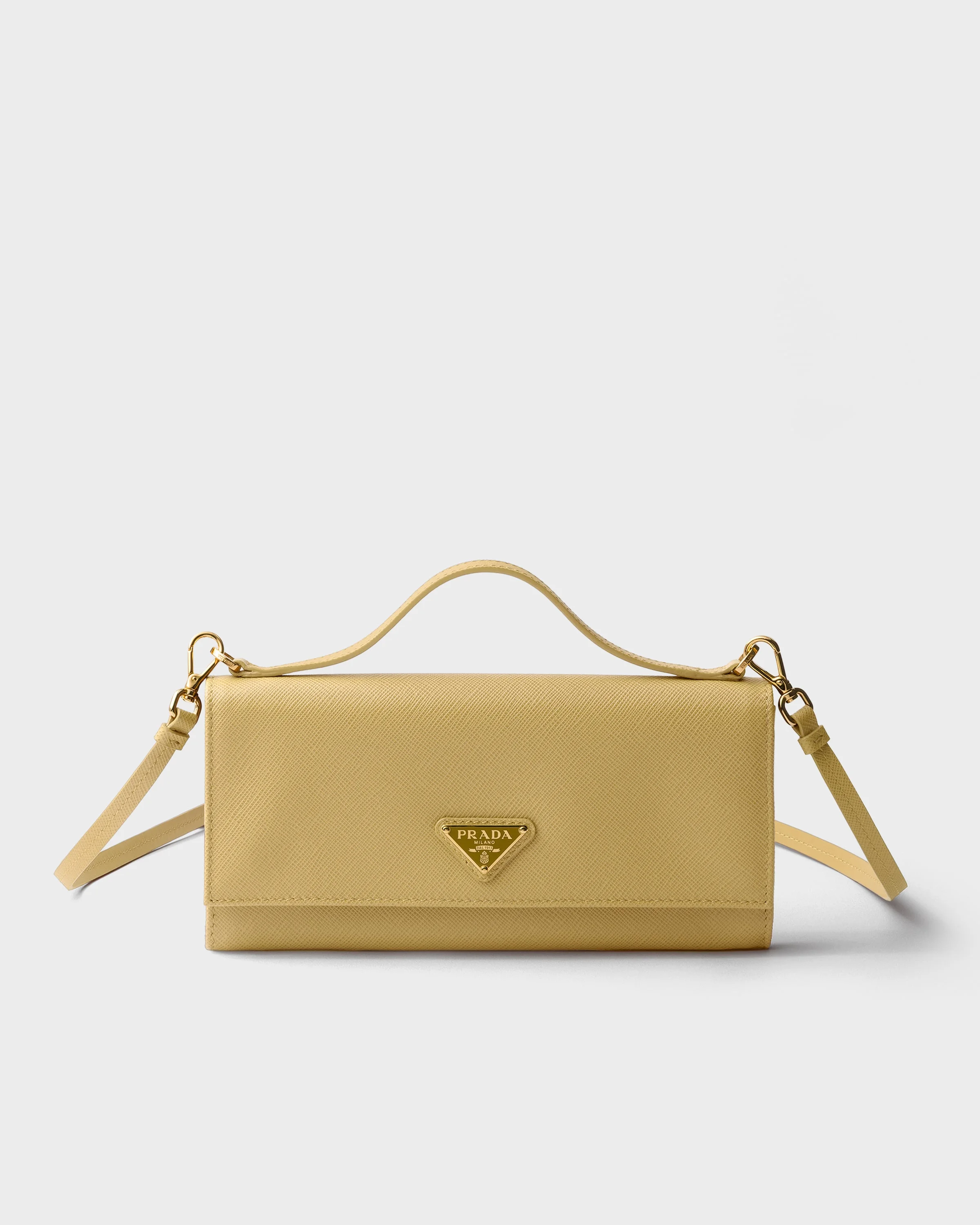 Saffiano leather wallet with shoulder strap - 1