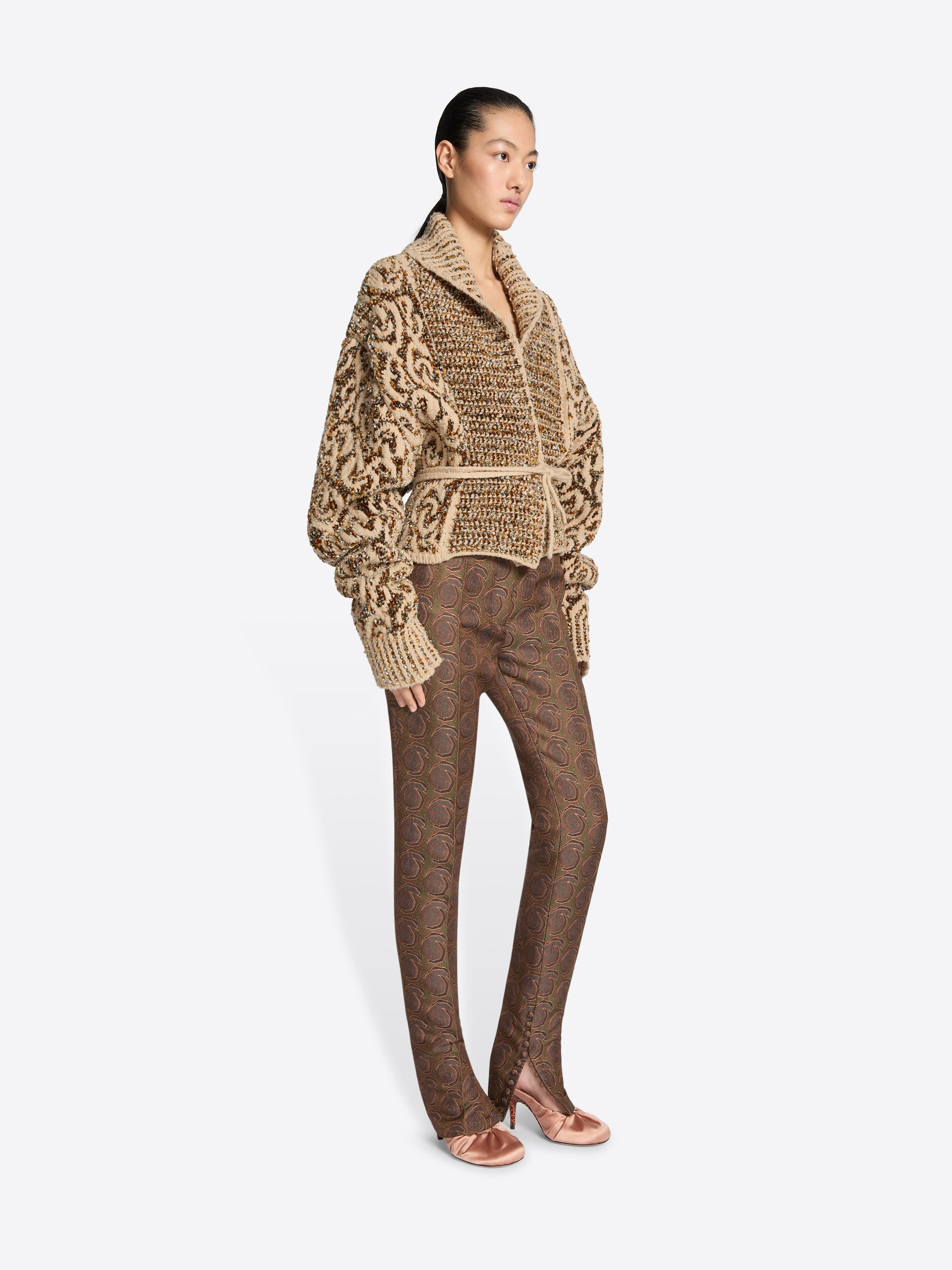 JACQUARD WRAP SWEATER - 3