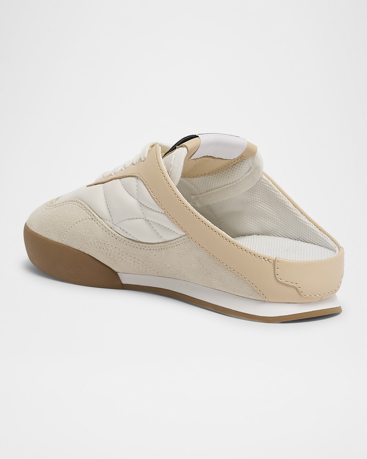 Kick Smooth Leather and Suede Sneaker Mules - 4