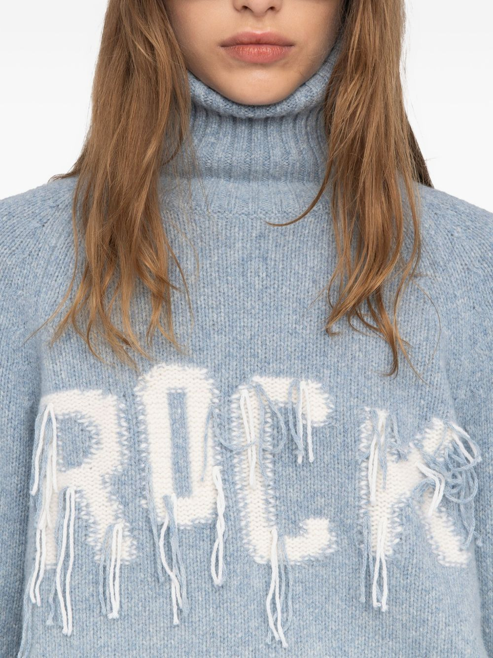 Mora roll-neck frayed-detail sweater - 5
