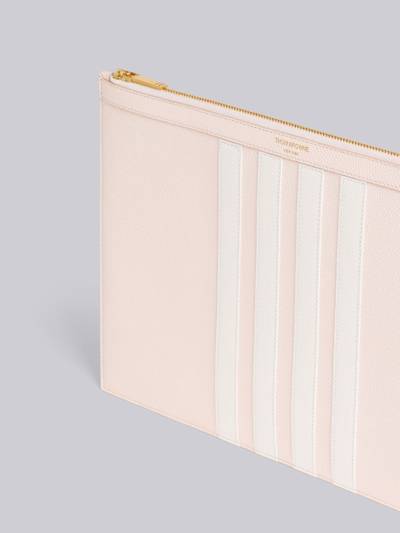 Thom Browne Light Pink Pebble Grain Leather 4-Bar Applique Medium Document Holder outlook