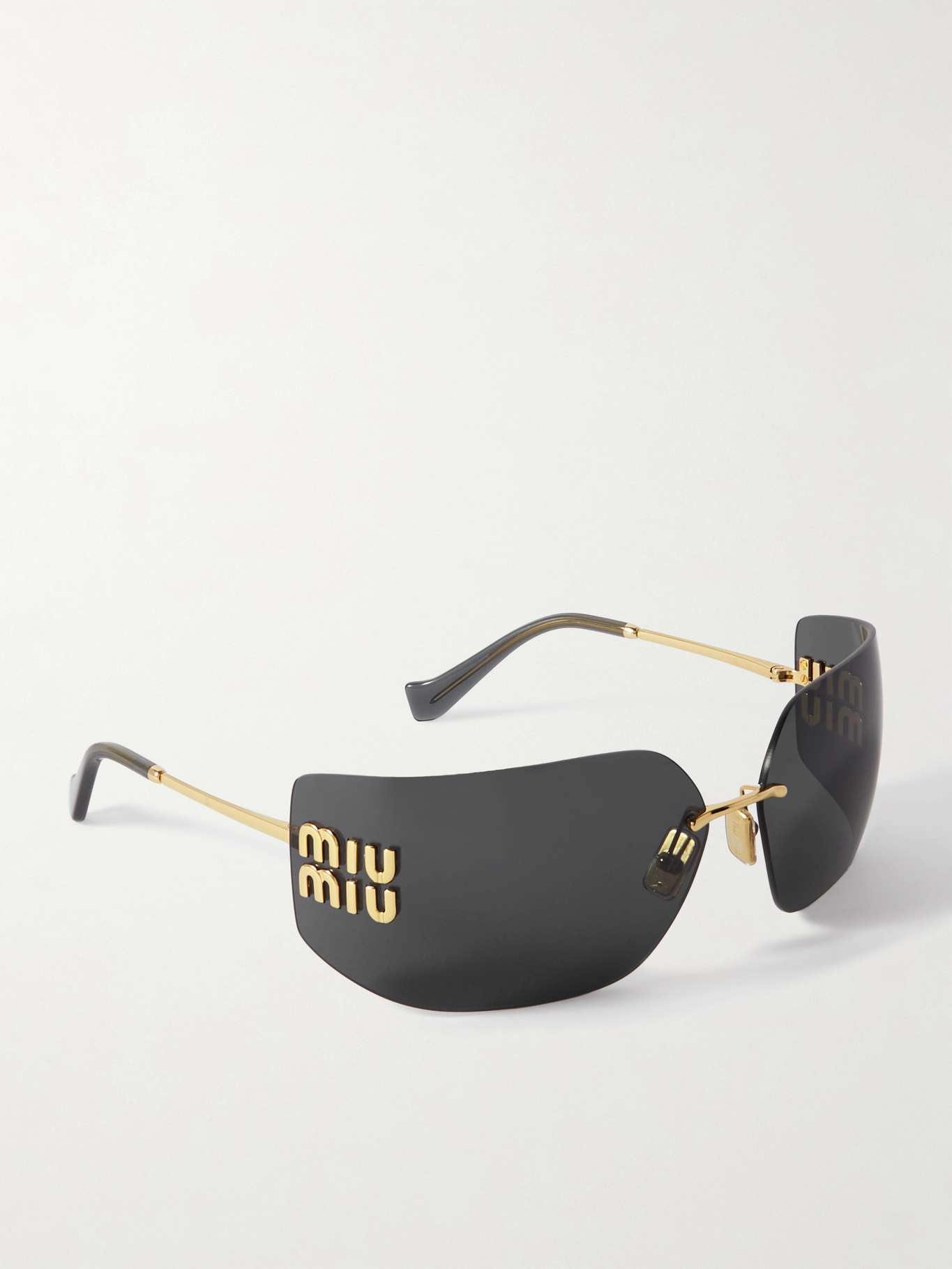 D-frame gold-tone sunglasses - 3