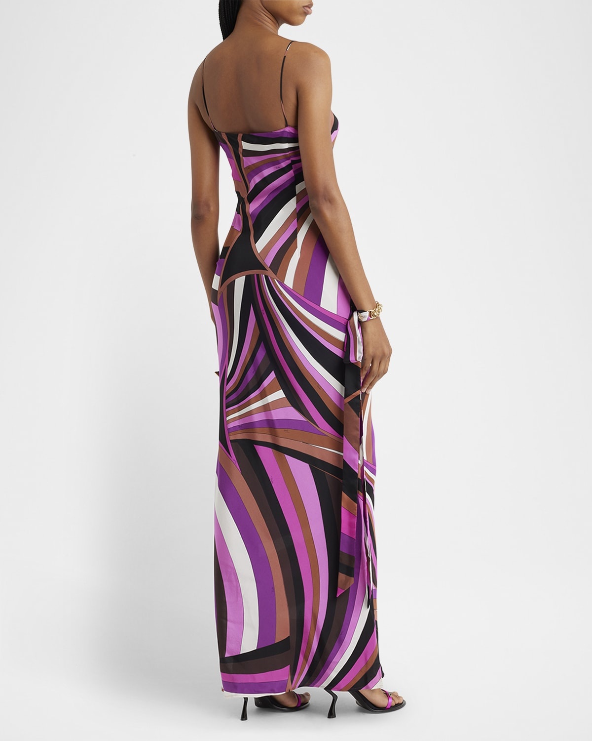 Abstract-Print Silk-Stretch Maxi Slip Dress - 6