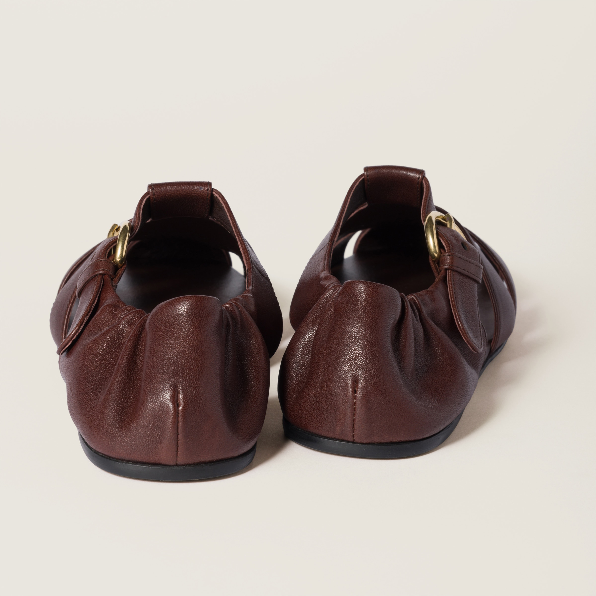 Ruches nappa leather fisherman's sandals - 3
