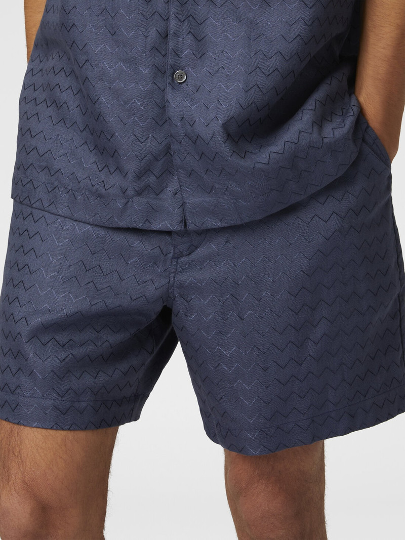 Tailored shorts in cotton, viscose and linen with shiny zigzag pattern 5