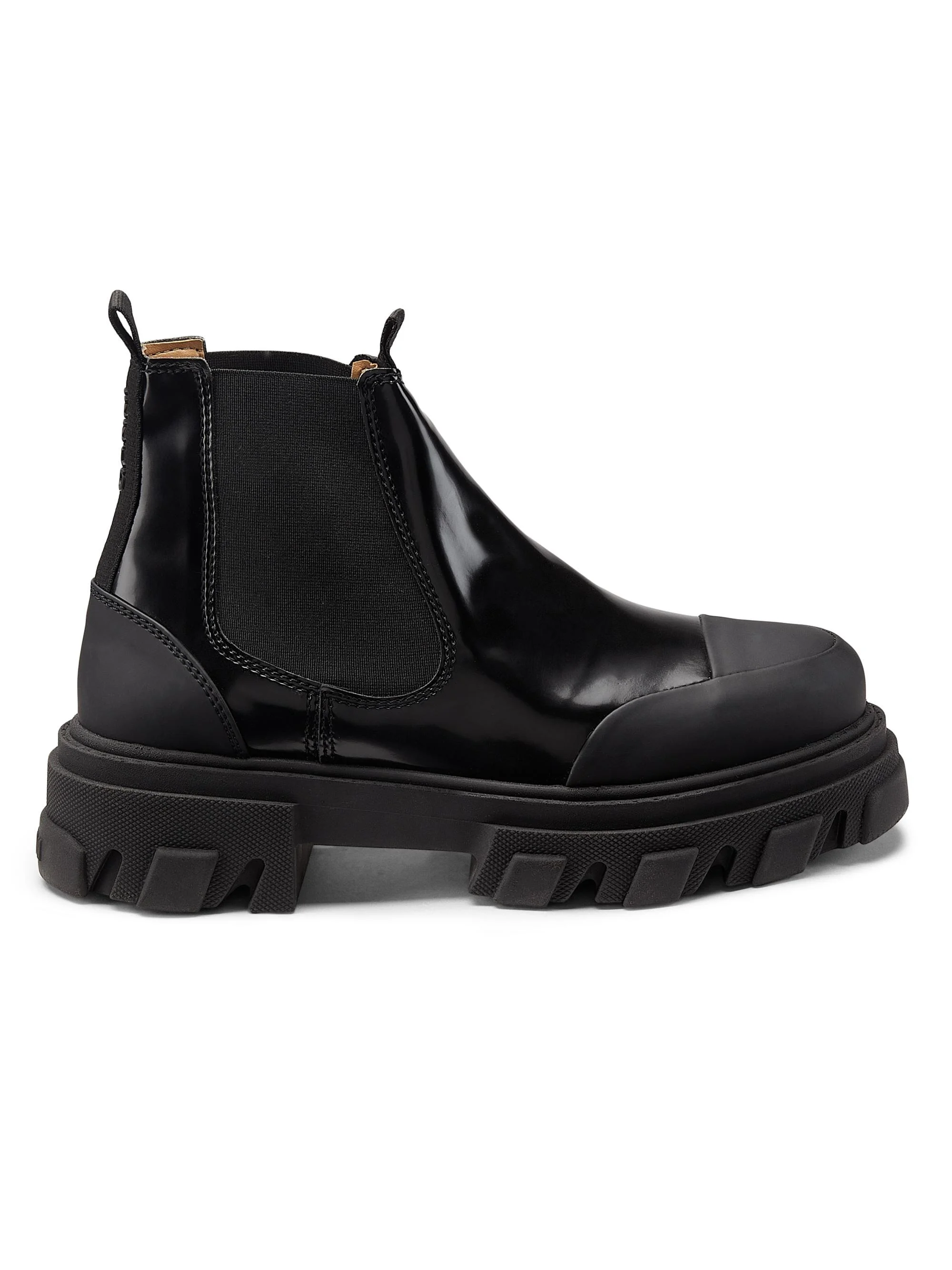 Women's Cleated Cap-Toe Ankle Boots - Black - 1