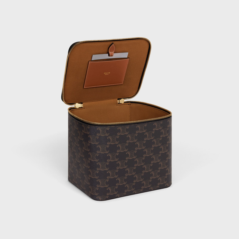 CELINE SQUARE VANITY CASE IN TRIOMPHE CANVAS AND CALFSKIN outlook
