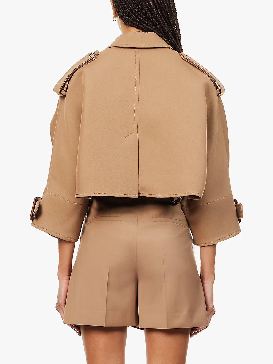 Max Mara Azzorre cropped wool and cotton cape | selfridges