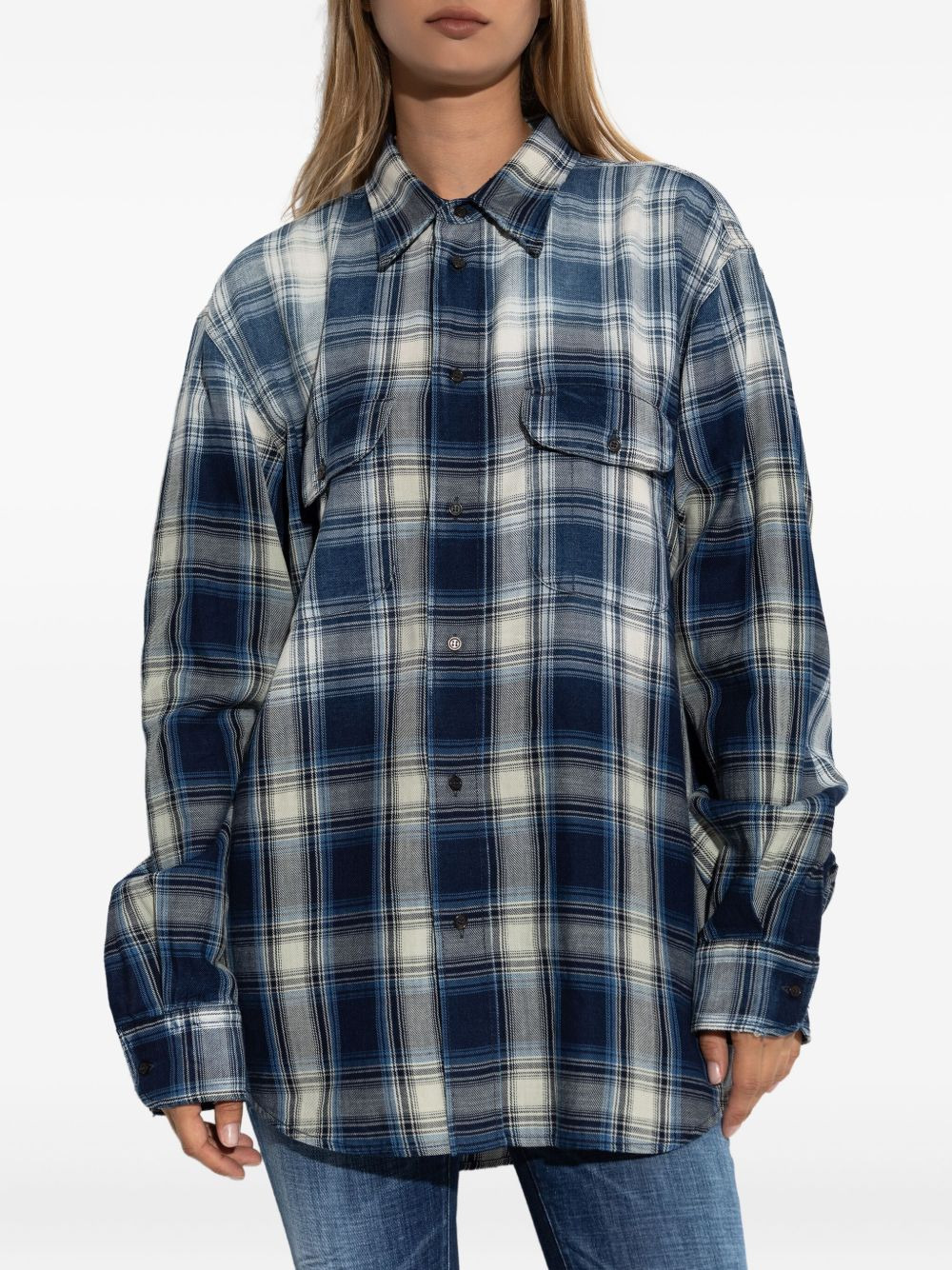 checked-pattern shirt - 3