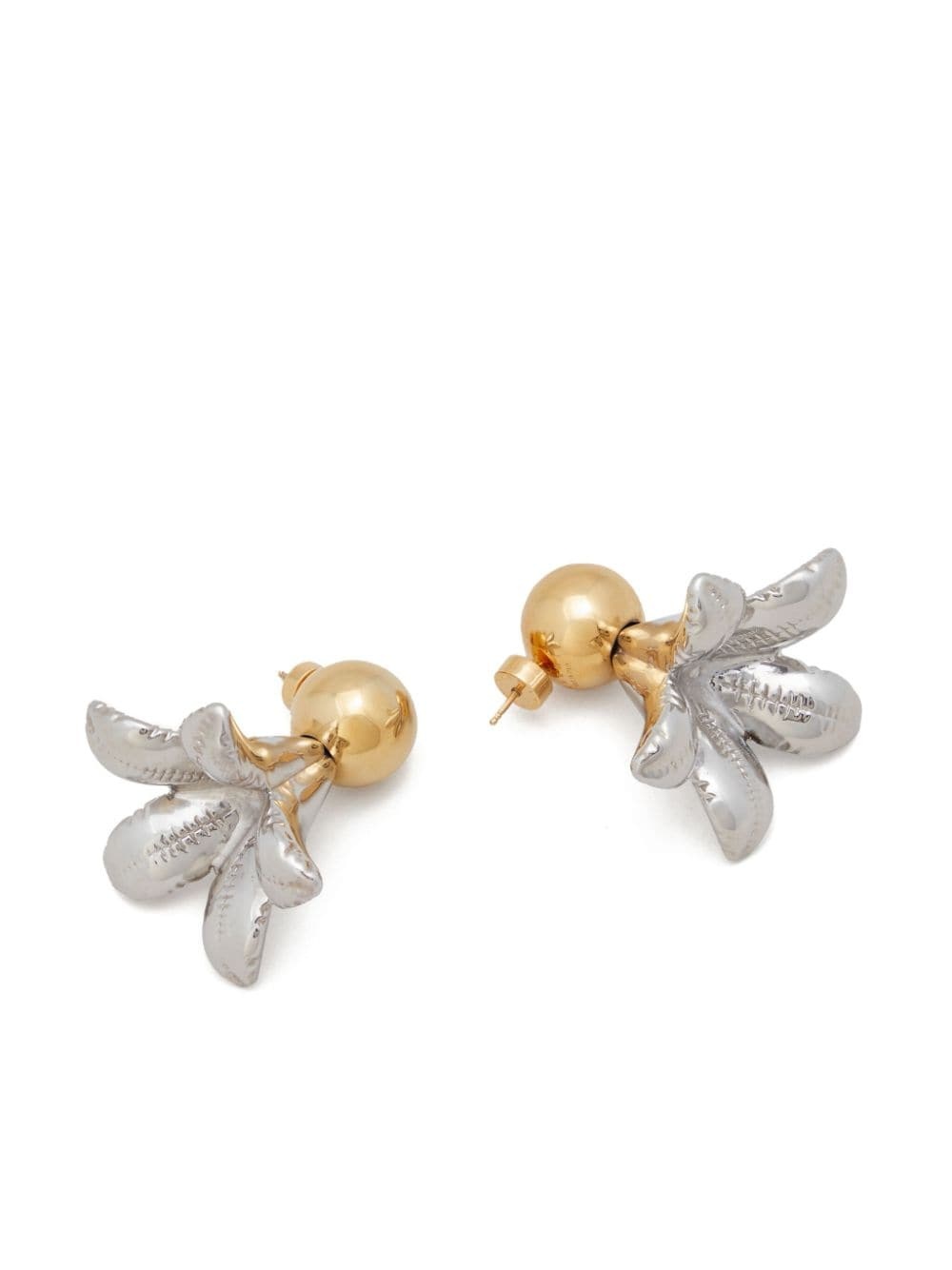 two-tone brass earrings - 3