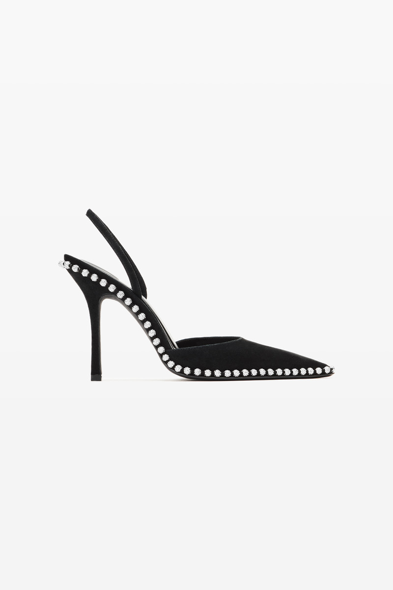 Black Suede Tia Slingback 1