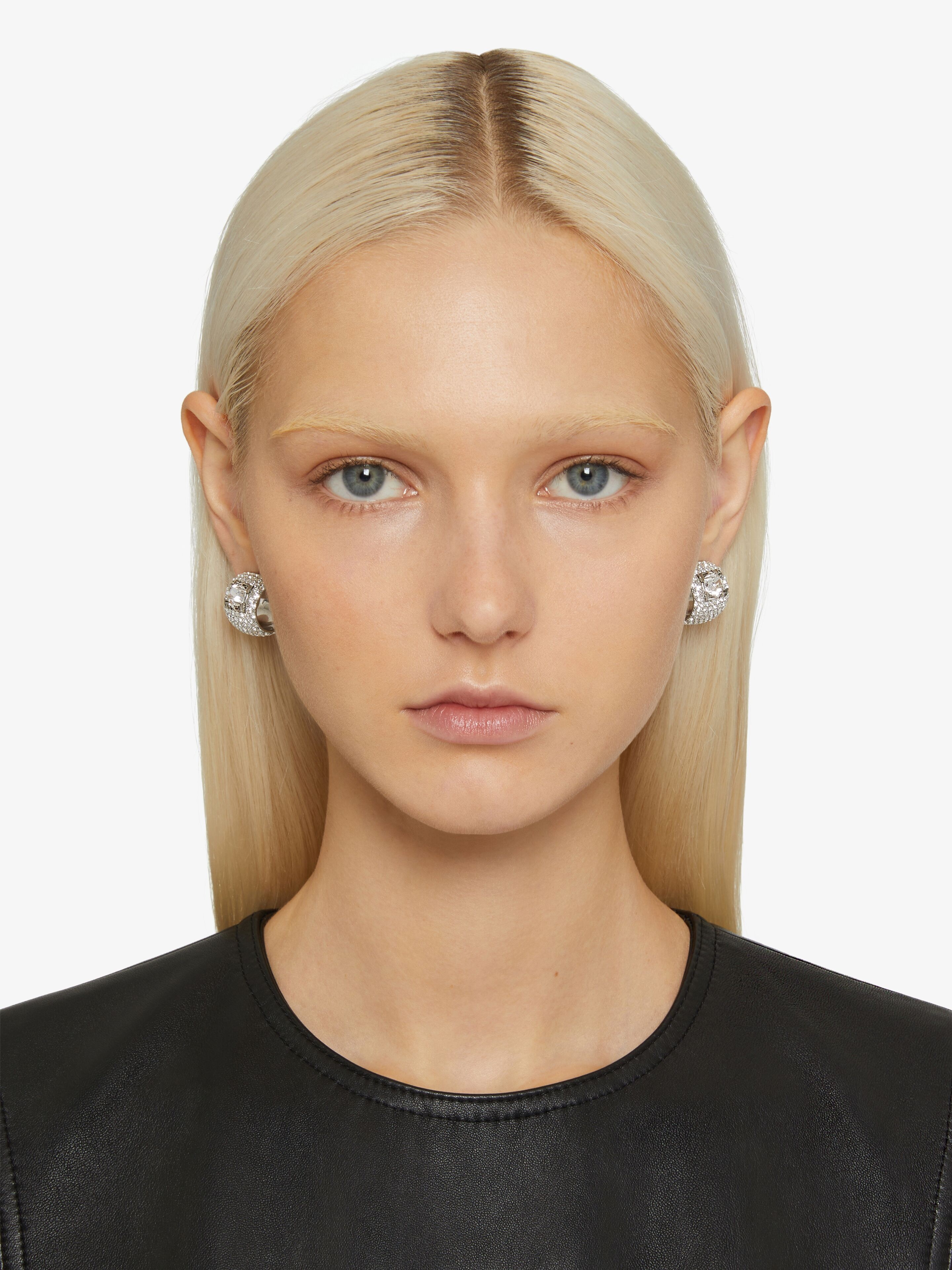 4G CLAW EARRINGS IN METAL WITH CRYSTALS - 3