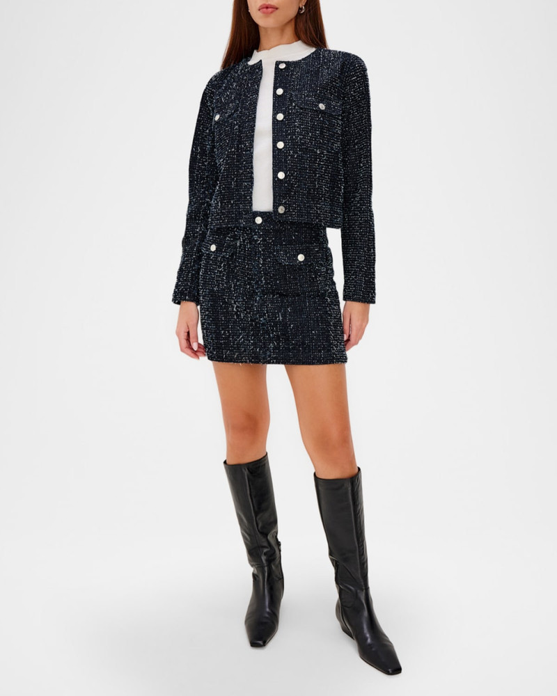 Rails Abbot Tweed Denim Mini Skirt outlook