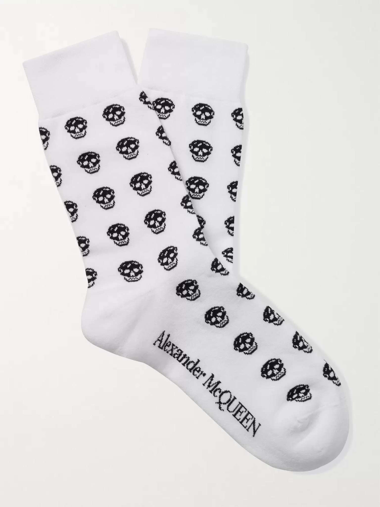 Skull-Intarsia Cotton-Blend Socks - 1