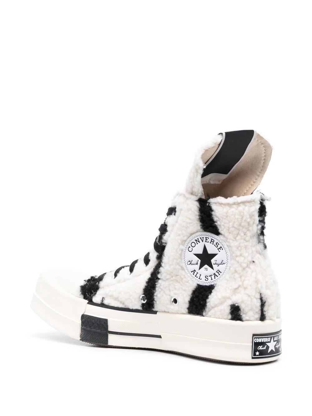 square-toe shearling sneakers - 3