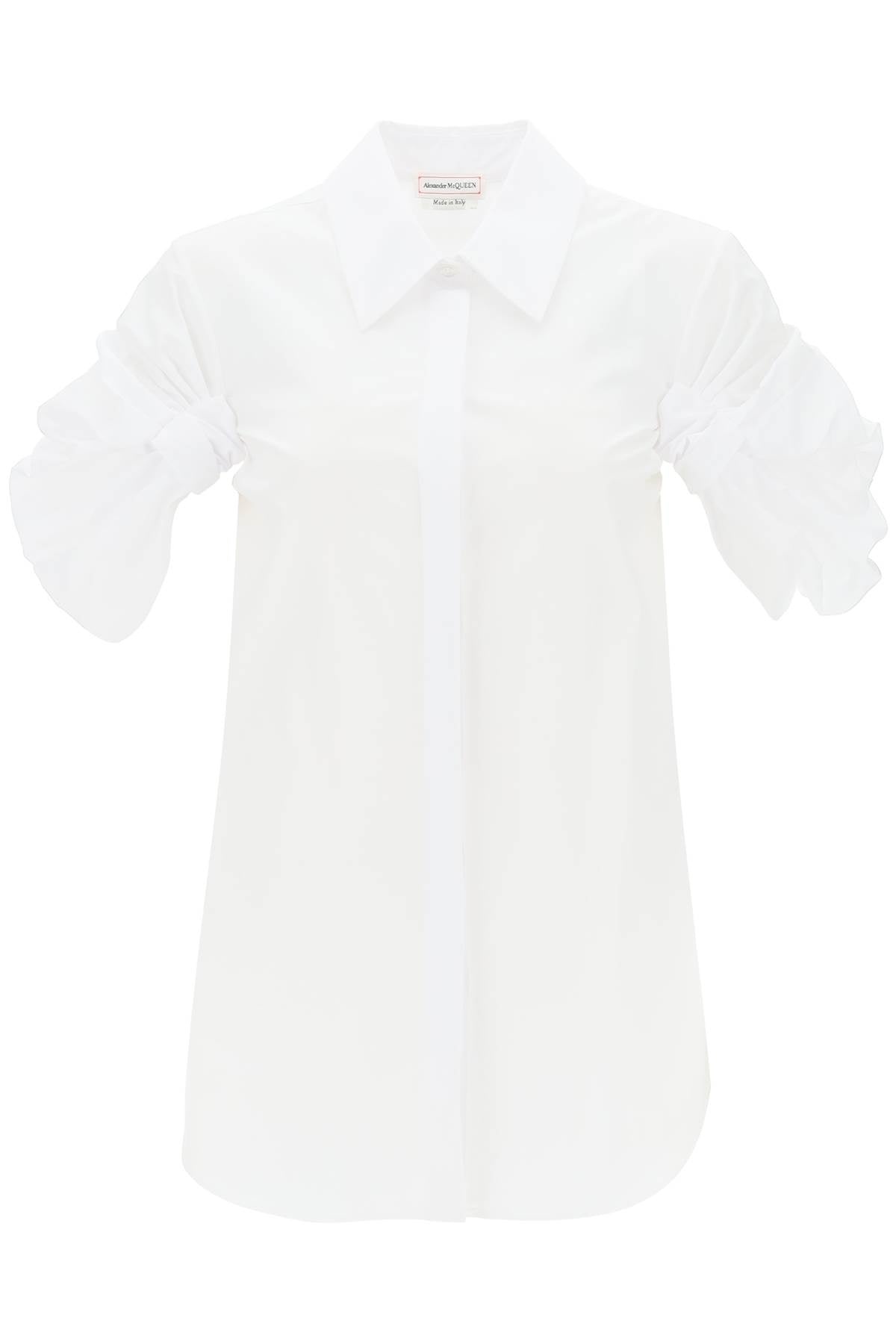Tシャツ・カットソー alexander mcqueen SHIRT WITH KNOT SLEEVE (775580_QAAAD9000) Tシャツ・カットソー alexander mcqueen SHIRT WITH KNOT SLEEVE