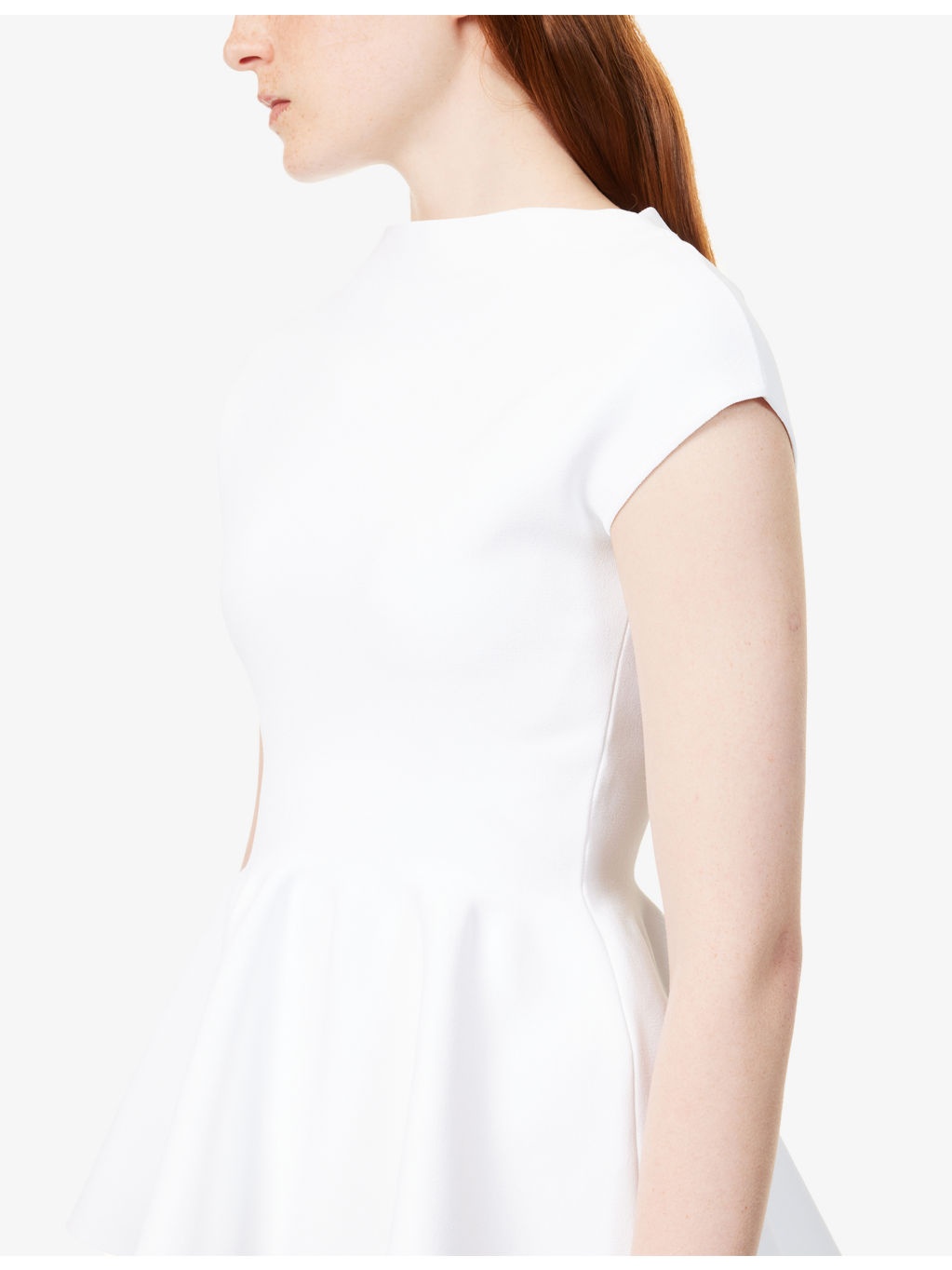 Peplum Cap-Sleeves Knitted Top - 5
