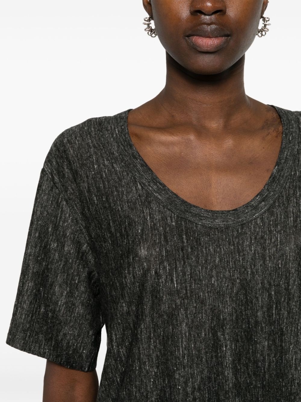 short-sleeve linen T-shirt - 5