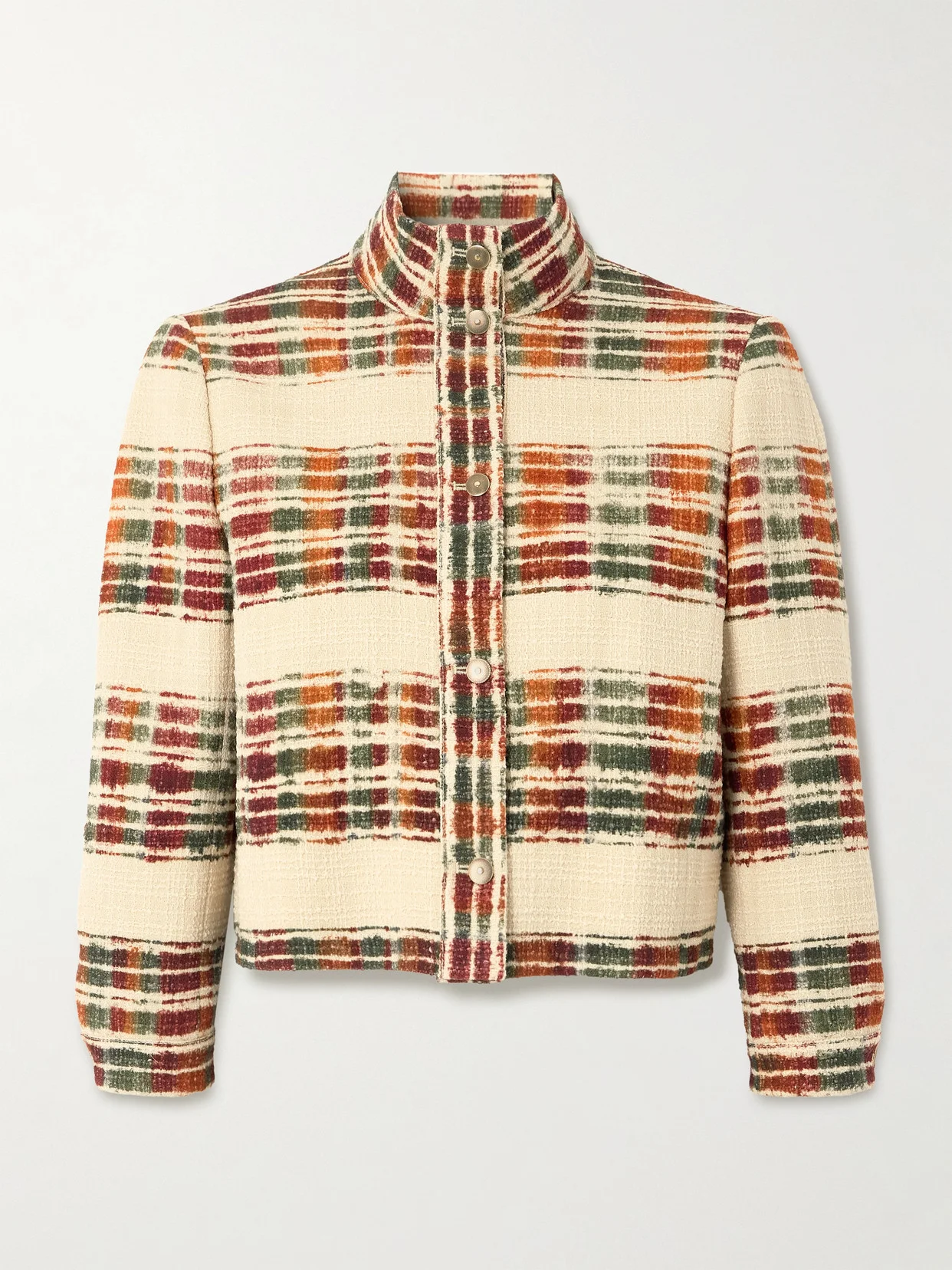 Striped Wool-bouclé Jacket - 1