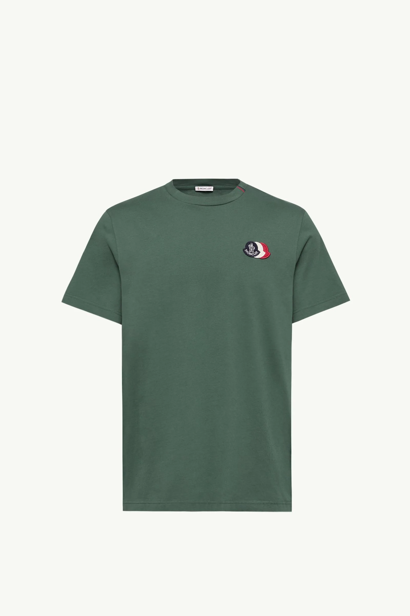 Embroidered Tricolor Logo Cotton T-Shirt - 1