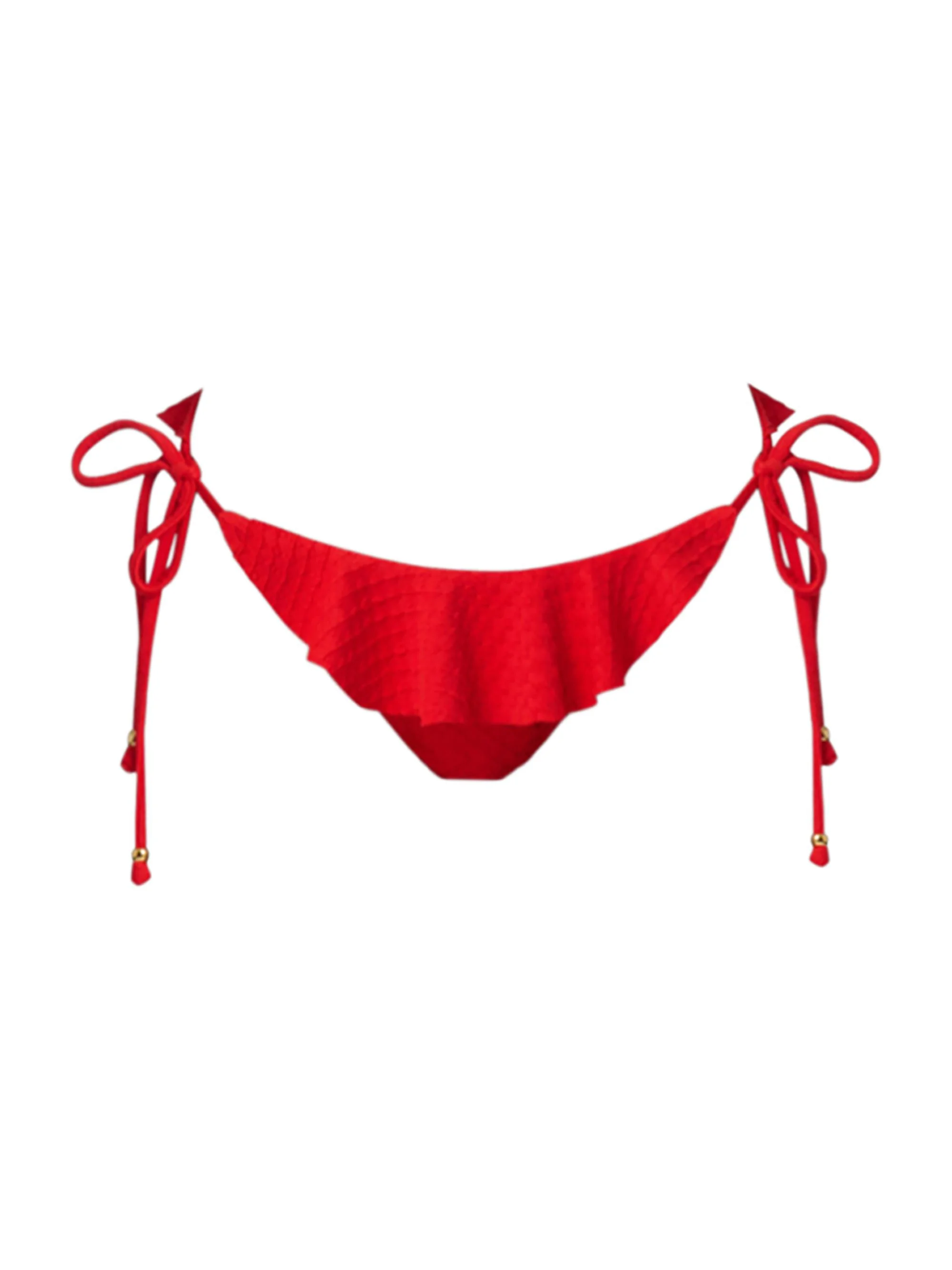 Women's Ruffled Bikini Bottom - Vermilion - 1