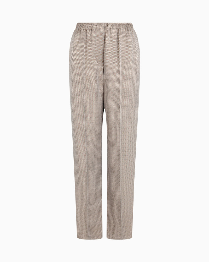 STRAIGHT-CUT JACQUARD VISCOSE AND CUPRO TROUSERS 1