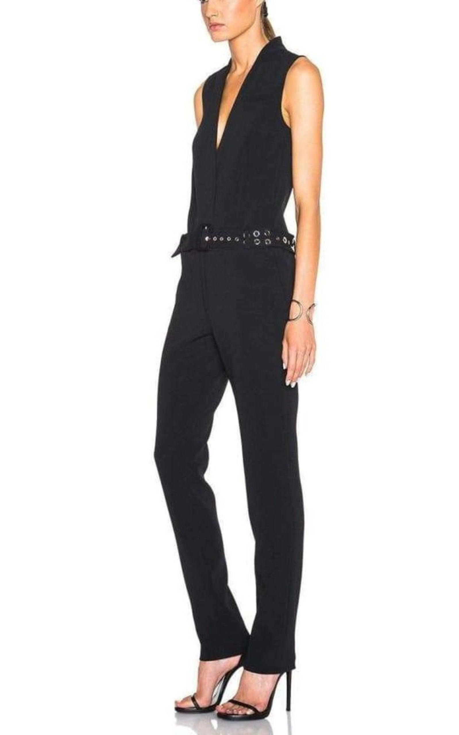 Sleeveless Stretch Crepe Jumpsuit - 2