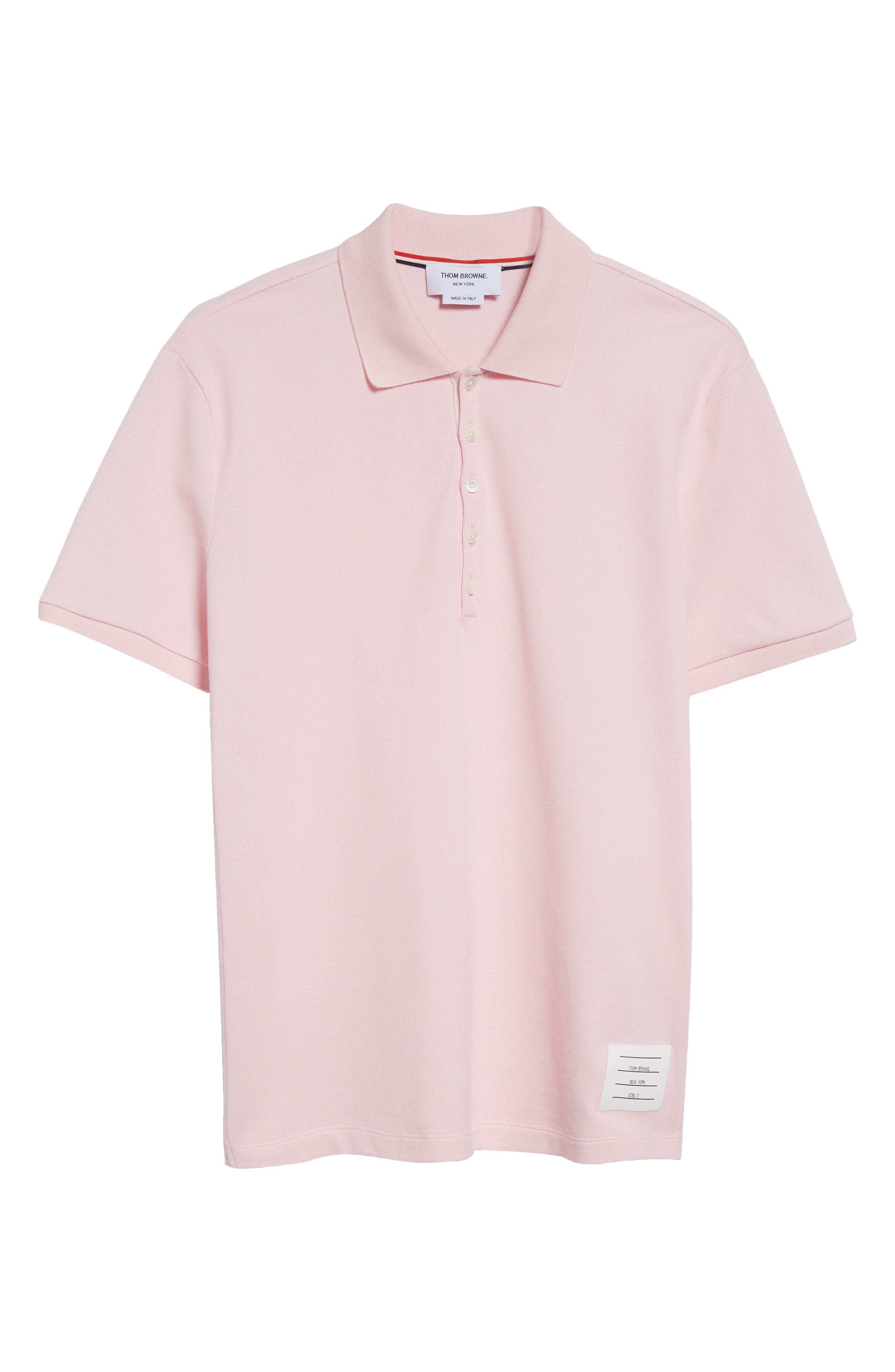 Thom Browne 4-Bar Cotton Piqué Polo in Light Pink at Nordstrom - 6