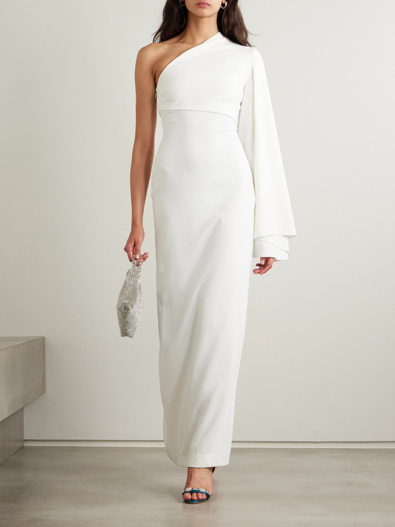 SOLACE LONDON Elisa One-sleeve Crepe Gown outlook