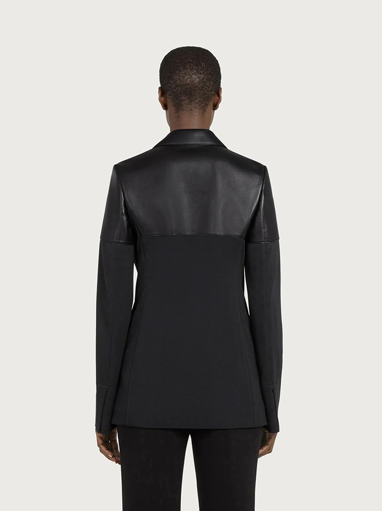 BLAZER WITH NAPPA INSERTS - 4