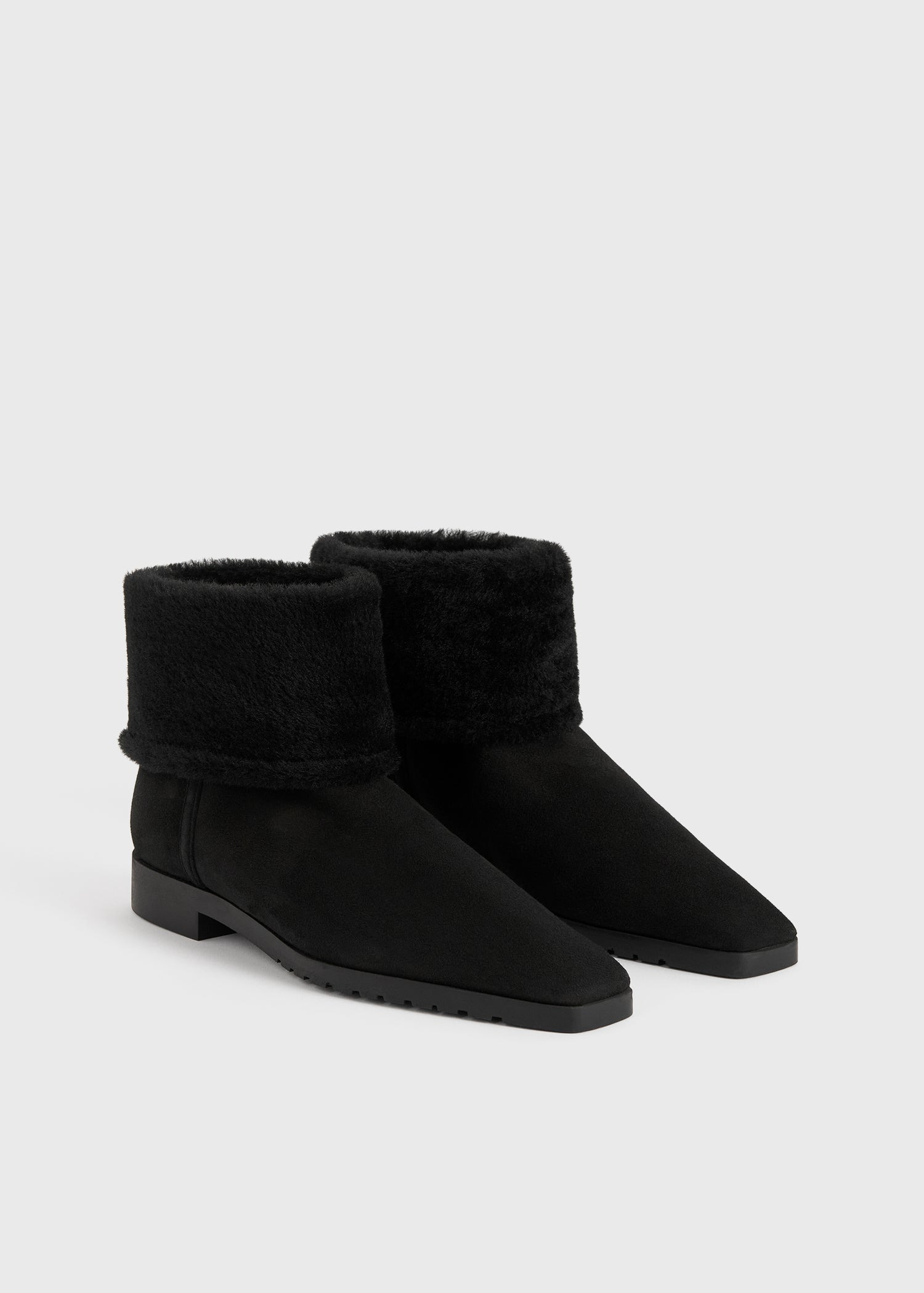 Fold-down shearling boots black - 7