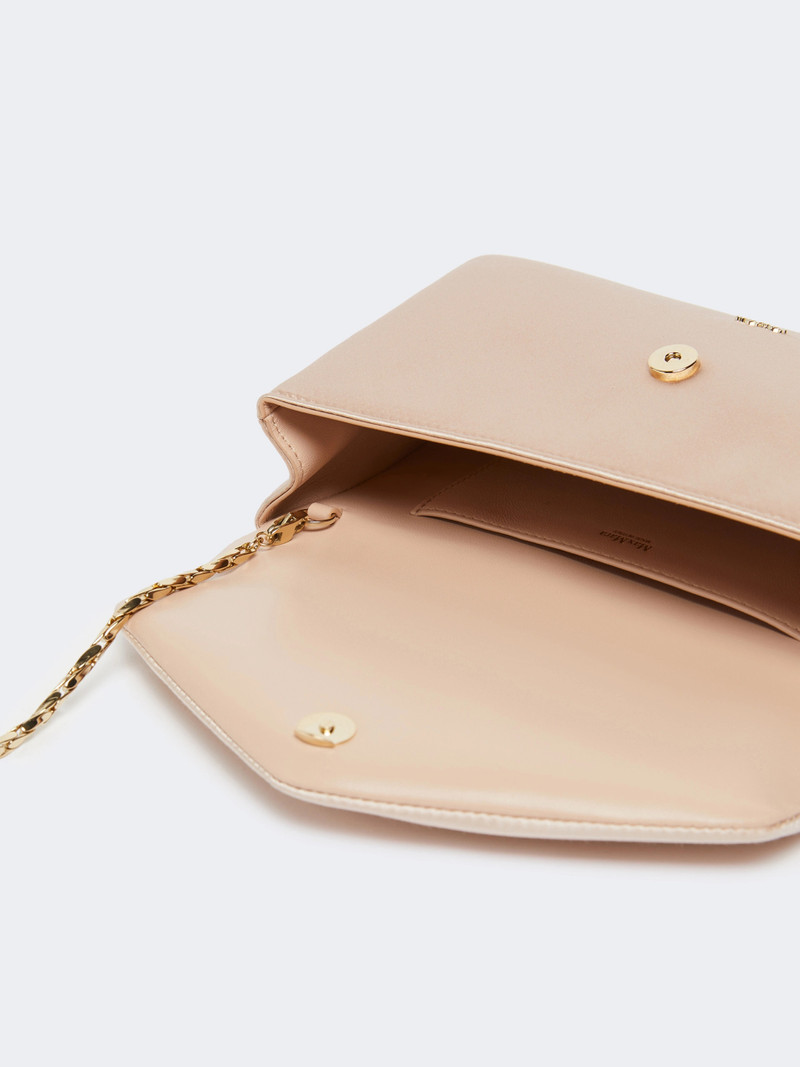 NEWENVELOPE Viscose and silk satin clutch bag - POWDER 4