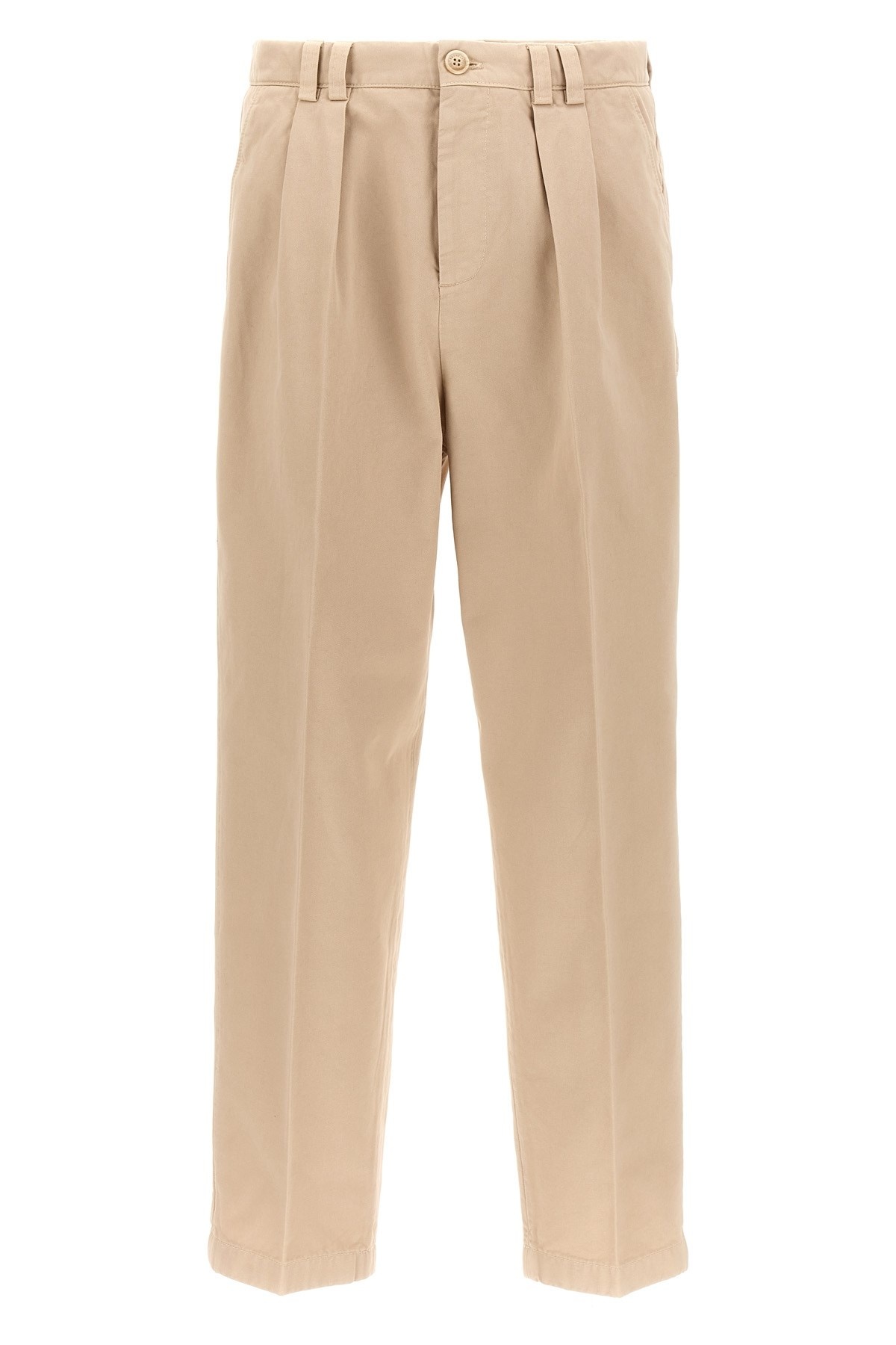 Cotton pants with front pleats - 1