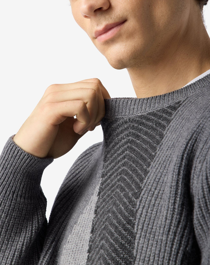 Grey wool and cashmere crew neck jumper 4