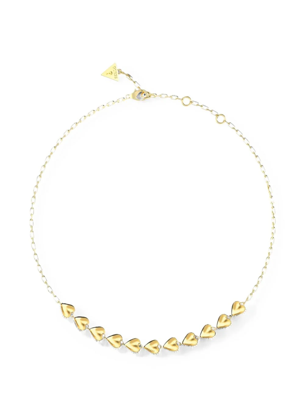heart-pendant cable-link necklace - 1