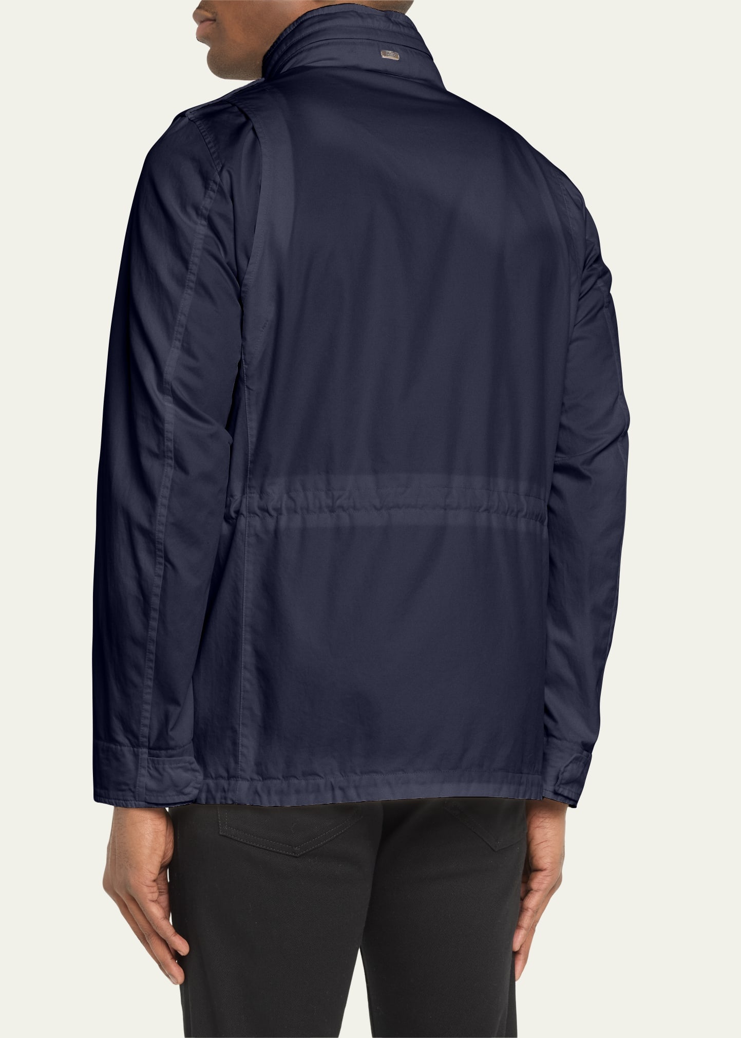 Men's Cotton Concealed-Zip Safari Jacket - 3