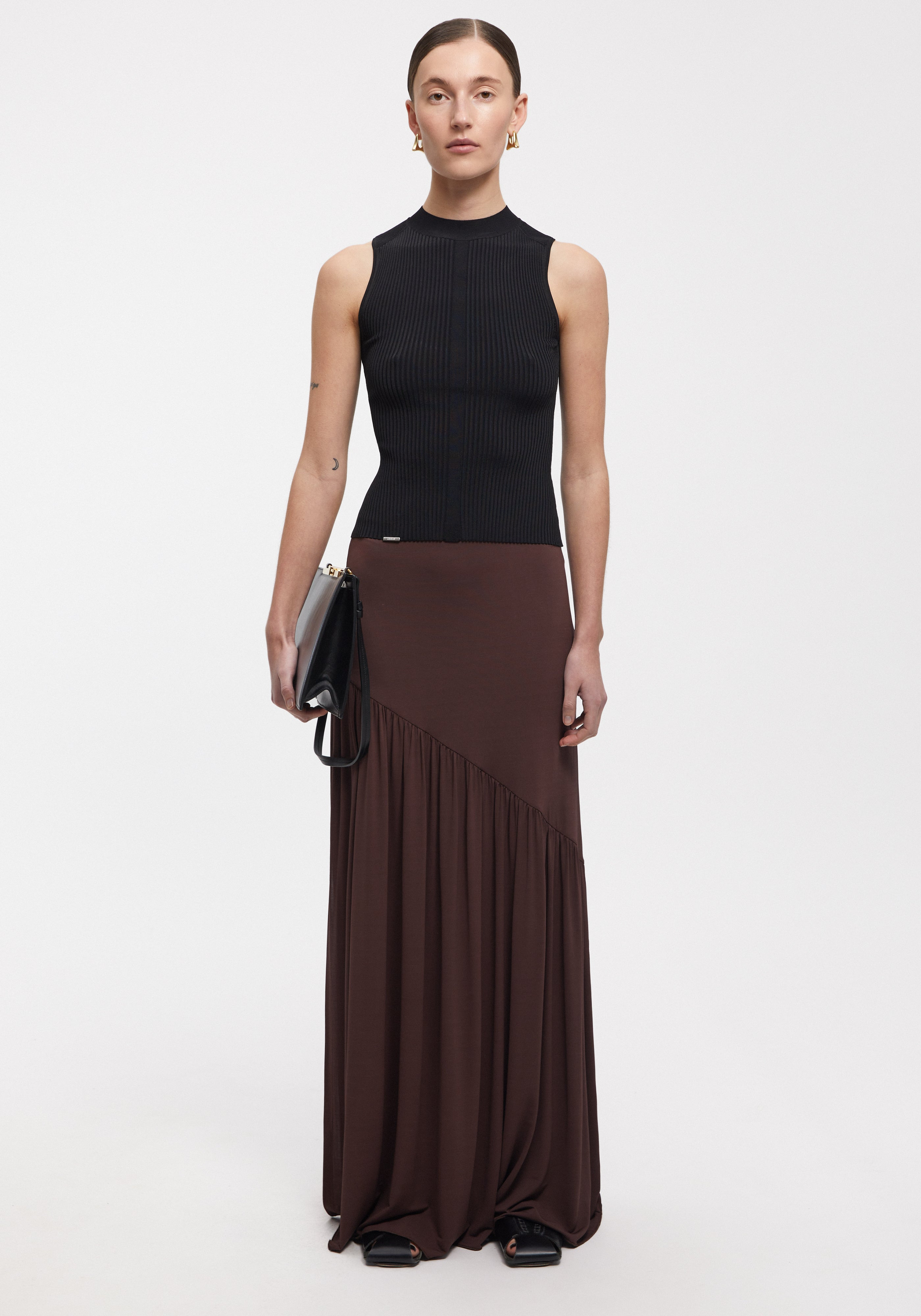 ORCHARD
Ruched jersey maxi skirt - 2