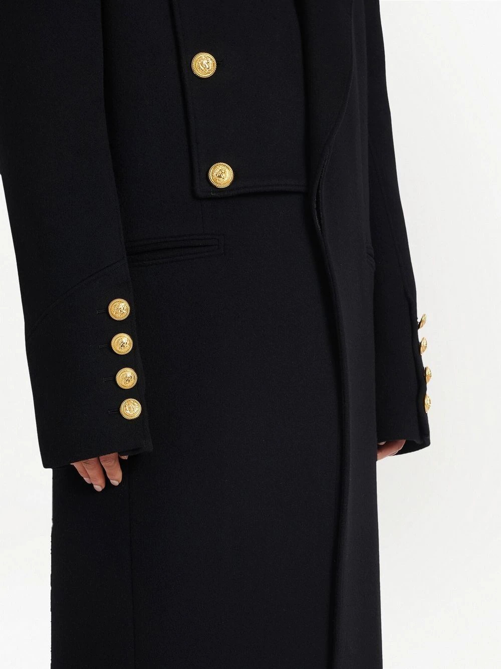 single-breasted wool coat - 5