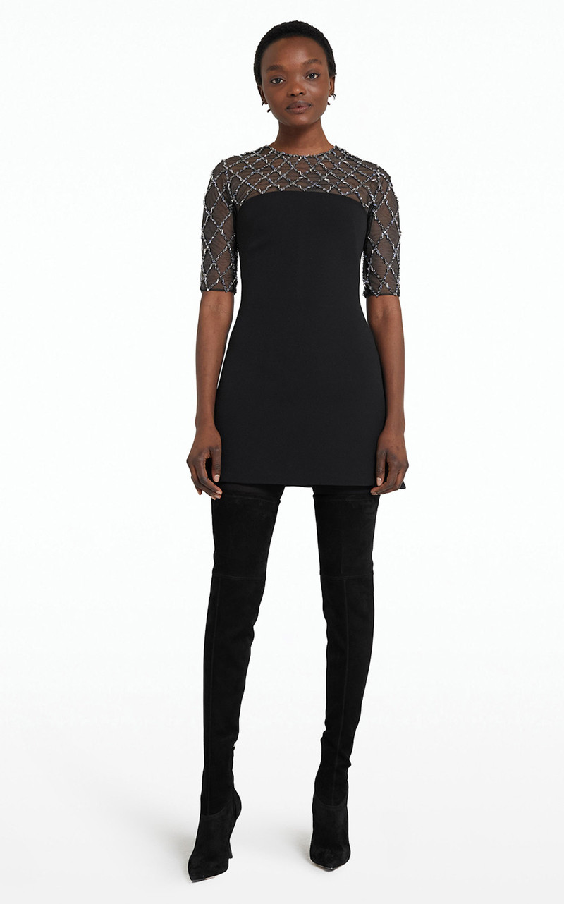 Safiyaa Antwar Embroidered Crepe Mini Dress black outlook