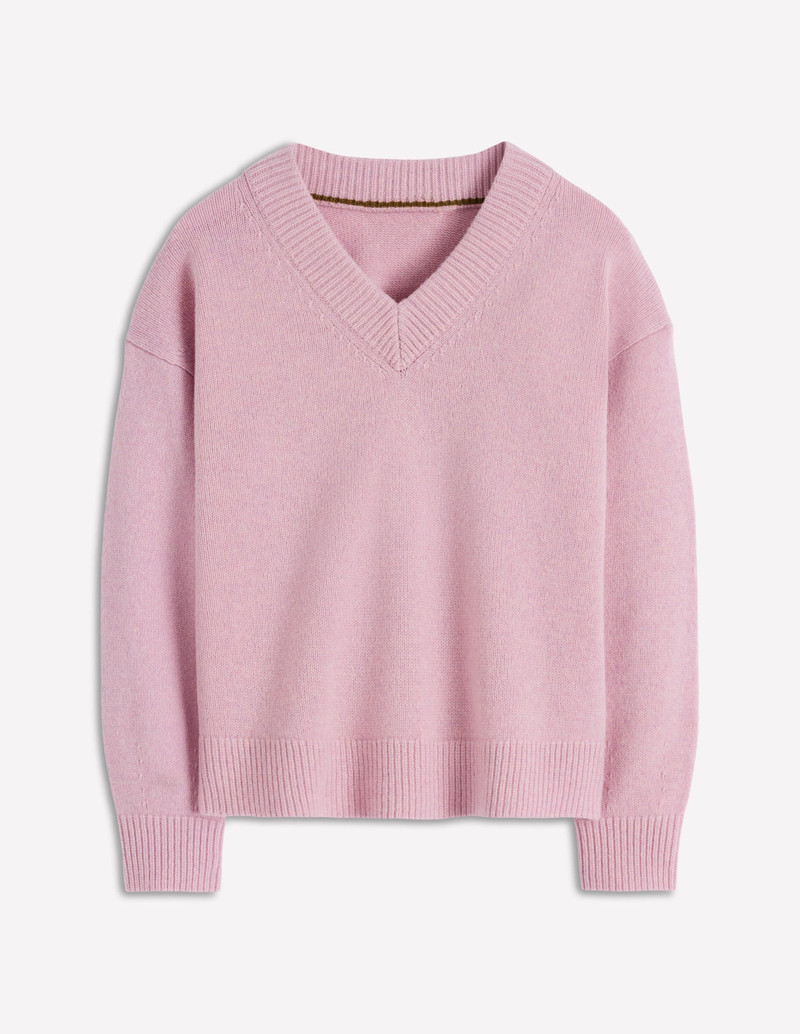 Marion Merino V-neck Sweater-Blush Pink 7