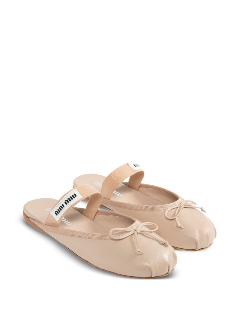 Miu Miu bow-detail elastic-strap ballet flats outlook