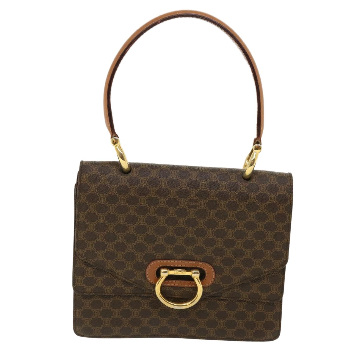 CELINE Macadam Canvas Hand Bag Pvc Leather Brown - 13