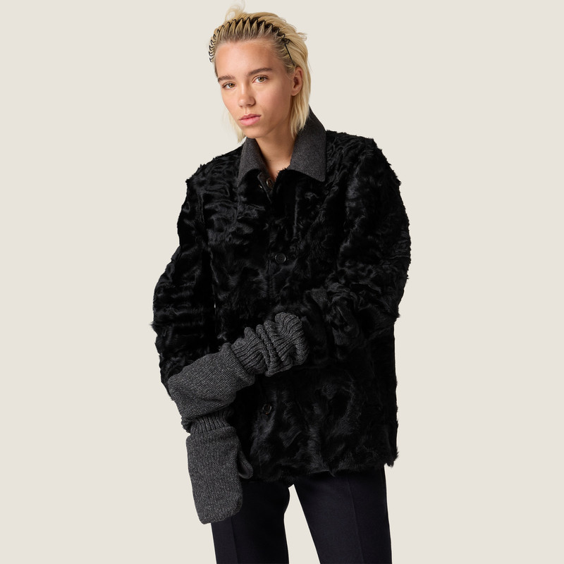 Reversible single-breasted wool and Chekiang fur coat 4