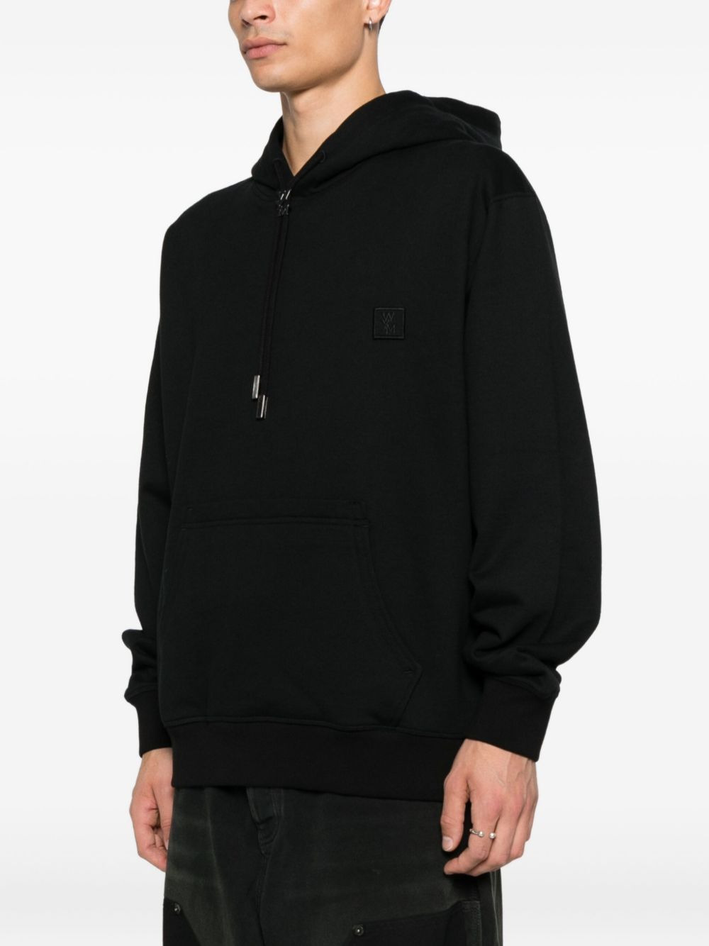 embroidered-logo drawstring hoodie - 3