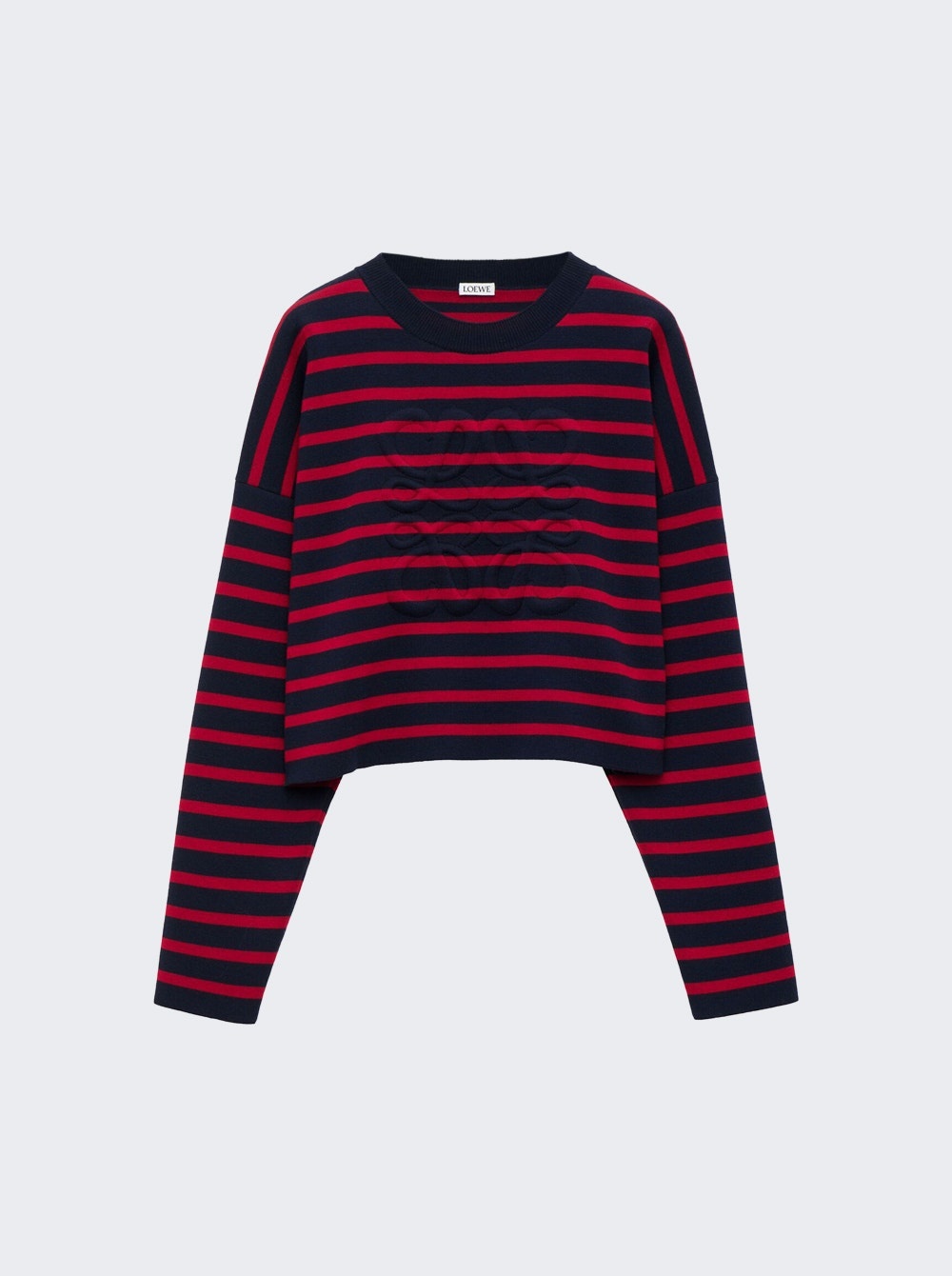 Anagram Wool Stripe Sweater Navy And Red - 1