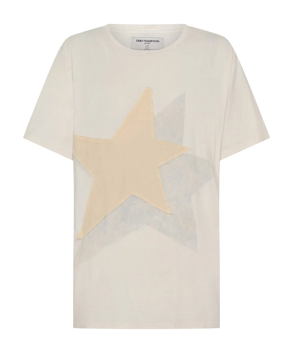 Shadow Star Boyfriend Tee - Cream - 1