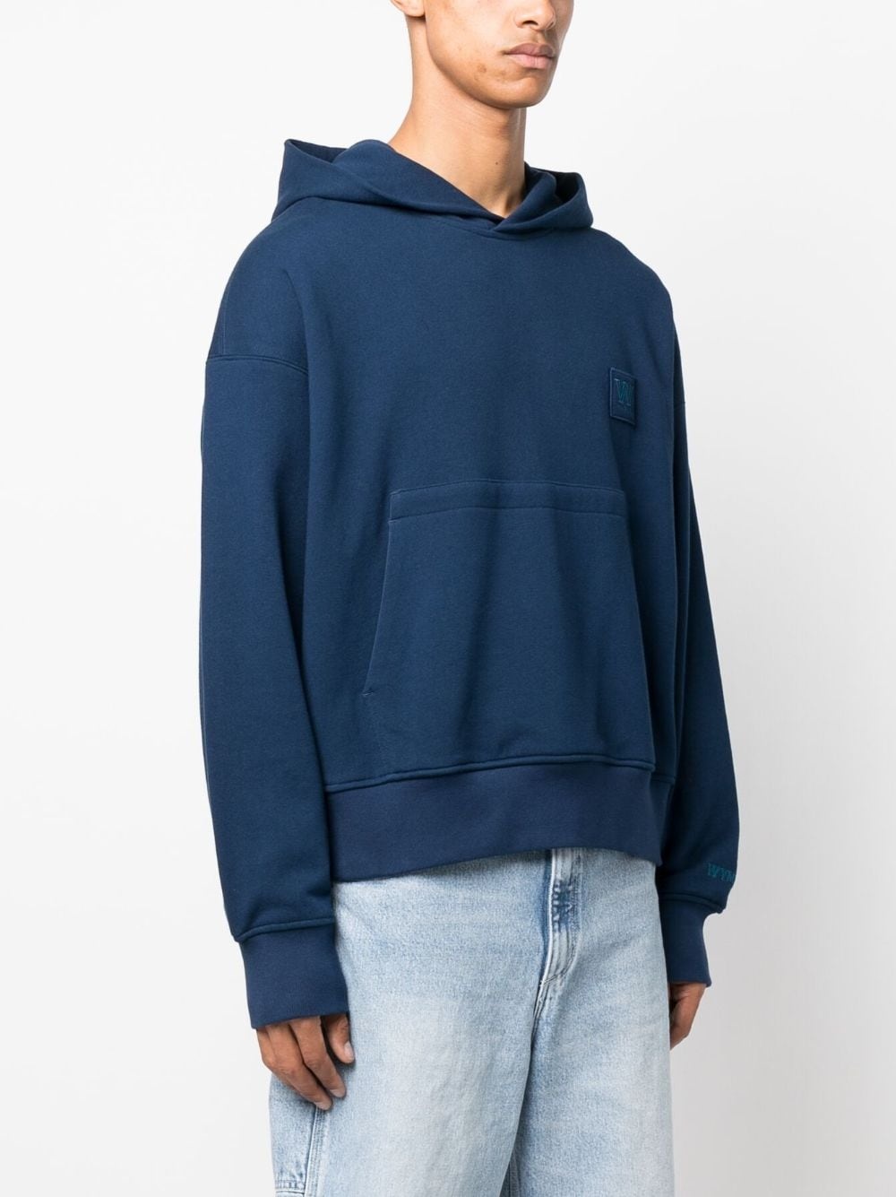 embroidered-logo cotton hoodie - 3